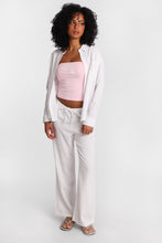Linen-Blend Oversized Button-Up Shirt thumbnail 4