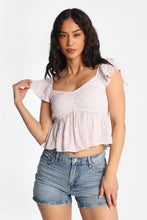 Flutter Sleeve Smocked Babydoll Top thumbnail 1