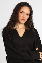 Everyday Waffle Knit Long Sleeve Notch Neck Top thumbnail 3