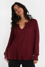 Everyday Waffle Knit Long Sleeve Notch Neck Top thumbnail 13