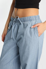 Chambray Drawstring Wide Leg Pants thumbnail 6