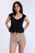 High Rise Twill Shorts thumbnail 5