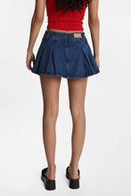 Low Rise Denim Pleated Skort thumbnail 4