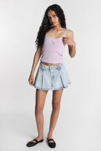 Low Rise Denim Pleated Skort thumbnail 8