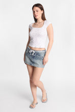 Low Rise Shoelace Belt Denim Skort thumbnail 8