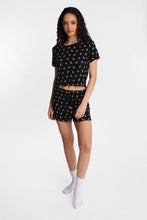 Graphic Pointelle Knit Pajama Tee & Shorts 2-Piece Set thumbnail 6