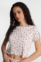 Graphic Pointelle Knit Pajama Tee & Shorts 2-Piece Set thumbnail 22