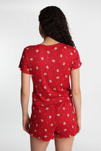 Graphic Pointelle Knit Pajama Tee & Shorts 2-Piece Set thumbnail 15