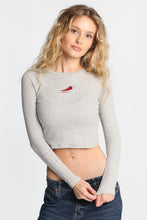 Bite Me Graphic Long Sleeve Baby Tee thumbnail 1