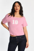 18 Graphic Off-Shoulder Short Sleeve Tee thumbnail 1