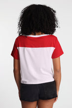 Graphic V-Neck Off-Shoulder Jersey Tee thumbnail 8