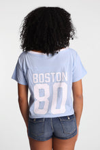 Graphic V-Neck Off-Shoulder Jersey Tee thumbnail 14