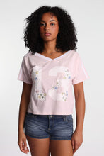 Graphic V-Neck Off-Shoulder Jersey Tee thumbnail 20