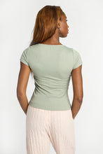 Super Soft Ribbed Knit Short Sleeve Scoop Neck Top thumbnail 12
