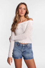 Off-Shoulder Crochet-Style Sweater thumbnail 1
