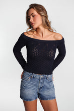Off-Shoulder Crochet-Style Sweater thumbnail 5