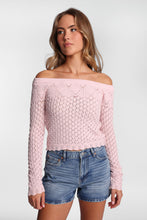 Off-Shoulder Crochet-Style Sweater thumbnail 9