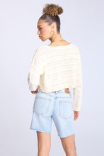 Crochet-Style Crew Neck Sweater thumbnail 3