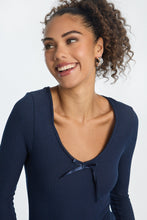 Ribbed Knit Long Sleeve V-Neck Bodysuit thumbnail 12