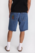 Snake & Rose Embroidered Loose Denim Shorts thumbnail 4