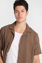 Textured Vertically Striped Short Sleeve Shirt thumbnail 2