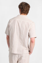 Cotton Textured Knit Multi-Striped Short Sleeve Button-Up Shirt thumbnail 3