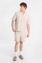 Cotton Textured Knit Multi-Striped Short Sleeve Button-Up Shirt thumbnail 4