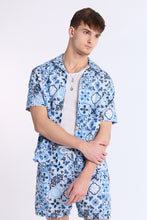 Chemise en tissu gaufré à manches courtes à motifs mosaic thumbnail 2