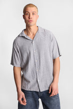 Linen-Blend Short Sleeve Button-Up Striped Shirt thumbnail 1