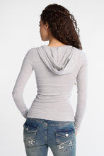Long Sleeve Hooded V-Neck Top thumbnail 8