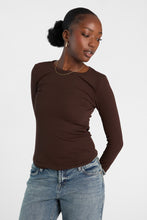 Long Sleeve Brushed Ribbed Knit Crew Neck Top thumbnail 10