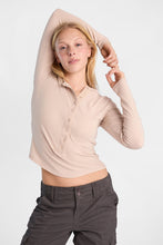 Long Sleeve Brushed Henley Top thumbnail 2