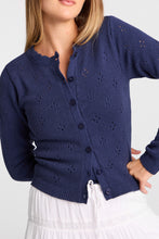 Pointelle Knit Button-Up Crew Neck Cardigan thumbnail 14