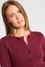 Pointelle Knit Button-Up Crew Neck Cardigan thumbnail 16