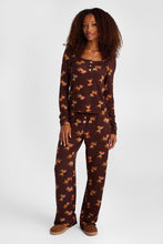 Holiday Graphic Super Soft Henley Pajama Top & Wide Leg Pajama Pants 2-Piece Set thumbnail 5