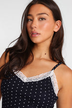 Waffle Knit Lace Trim Pajama Tank Top thumbnail 6