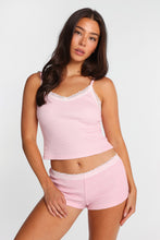 Waffle Knit Lace Trim Pajama Tank Top thumbnail 13