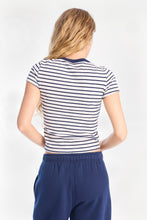 Paris Embroidered Ribbed Knit Striped Crew Neck Tee thumbnail 3