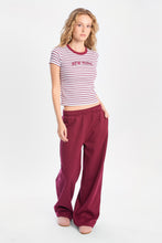 New York Embroidered Ribbed Knit Striped Crew Neck Tee thumbnail 4