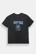 New York City Crest Graphic Acid Wash Boyfriend Tee thumbnail 1