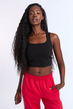 Ribbed Knit Square Neck Corset Tank Top thumbnail 2