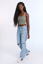 Ribbed Knit Square Neck Corset Tank Top thumbnail 14