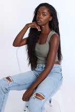 Ribbed Knit Square Neck Corset Tank Top thumbnail 15