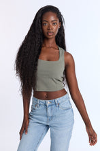 Ribbed Knit Square Neck Corset Tank Top thumbnail 11