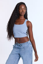 Ribbed Knit Square Neck Corset Tank Top thumbnail 16