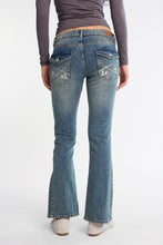 Low Rise Embroidered Pockets Bootcut Jeans thumbnail 1