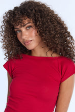 Boatneck Low-Back Short Sleeve Top thumbnail 3