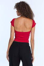 Boatneck Low-Back Short Sleeve Top thumbnail 2