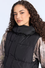 Long Hooded Puffer Vest thumbnail 3