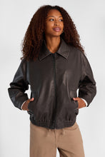 Faux-Leather Zip-Up Bomber Jacket thumbnail 1
